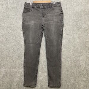 Maurice's Jeans Women 18 Reg Black Denim Light Wash Whiskered Pockets